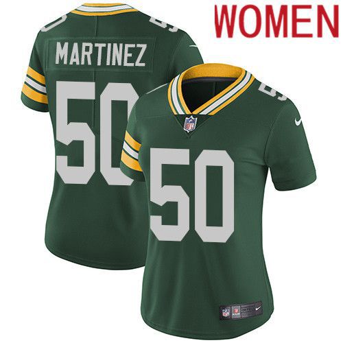 Women Green Bay Packers #50 Blake Martinez Green Nike Vapor Limited NFL Jersey